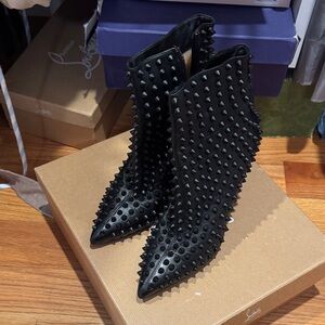 Christian Louboutin Black Spiked Heeled Boots
